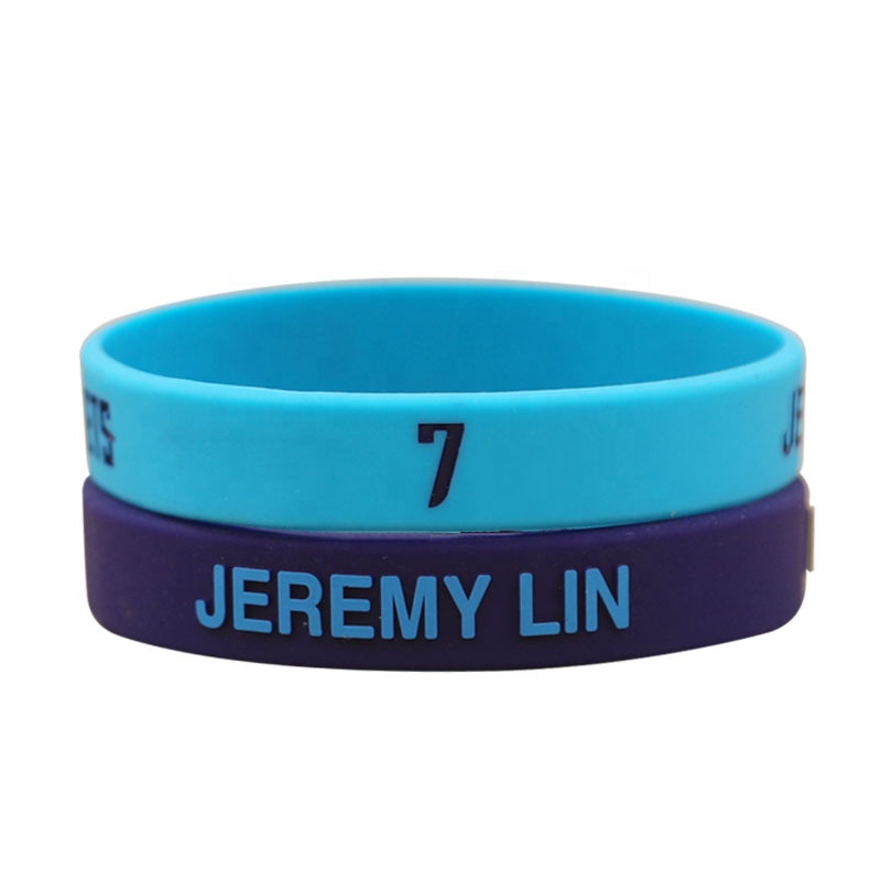 Ink filled Color Rubber Cool Imprint Silicone bracelets - Recycled Engraved Wristband